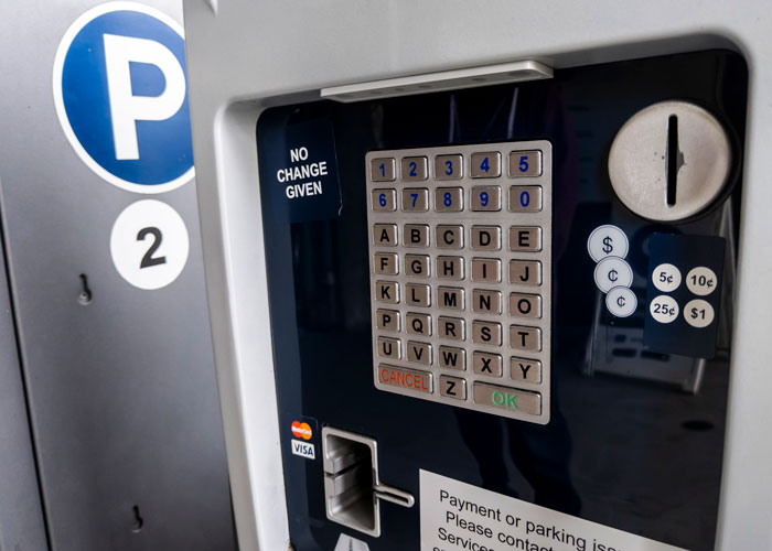 Parking garage ticket machine